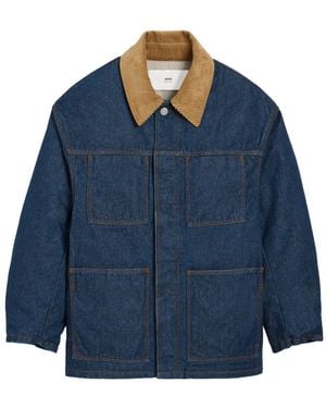 Ami Paris Worker Denim Jacket - Blue
