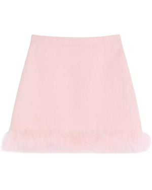 Valentino Miniskirt With Feathers - Pink