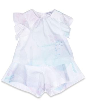 Emporio Armani Set Top And Below Flowers - White