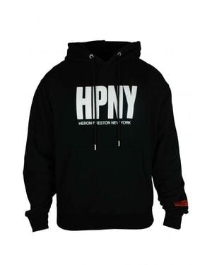 Heron Preston Hooded Cotton Sweatshirt With Bold Logo - Black
