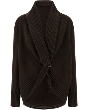 Alberta Ferretti Merino Silk Cashmere Blend Cardigan - Schwarz