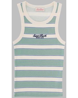 MC2 Saint Barth Tank Top "Ada" Con Logo - Blue
