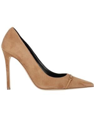 Elisabetta Franchi Warm Tan Pointed Toe Court Shoes - White