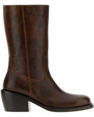Dries Van Noten Leather Boots - Brown