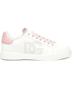 Dolce & Gabbana Portofino Kalbsleder-Sneaker - Weiß