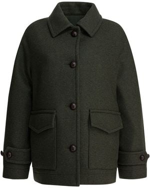 Circolo 1901 Wool Double-Breasted Coat - Black