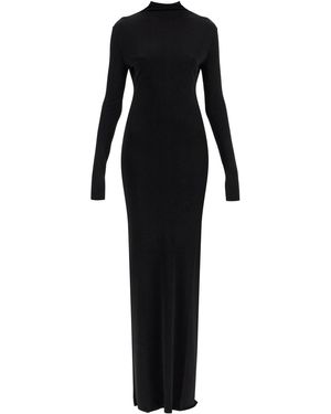 KHAITE Maxi -Kleid mit hohem Nacken schlank schwarz