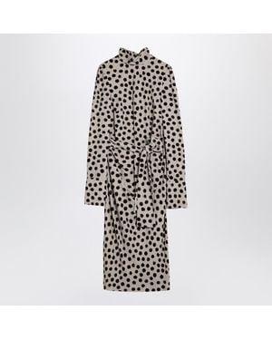 ワンピースその他 Dries Van Noten Ecru polka dot dress with bow dries-van-noten-Beige-Ecru-