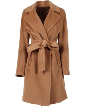 Max Mara Belted Coats - Brown