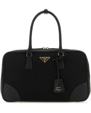 Prada Nylon And Leather Re Edition 1978 Handbag - Black