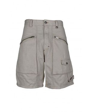 Isabel Marant Off- Cotton Denim Bermuda Shorts - Grey