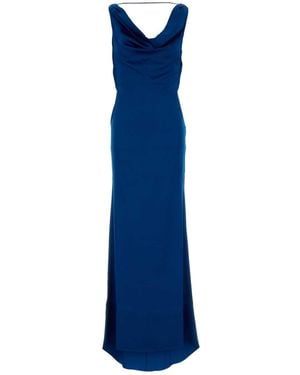GIUSEPPE DI MORABITO Electric Satin Long Dress - Blue