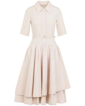 Co. Ss Belted Long Dress - Natural