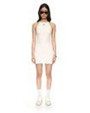 CASABLANCA Viscose Blend Dress With Logo - White