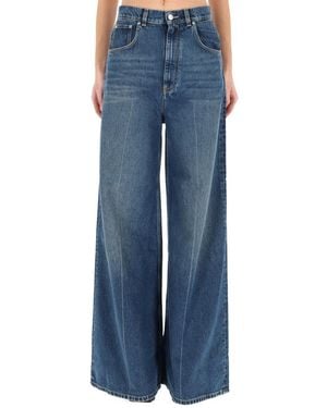 Stella McCartney High-Rise Straight Leg Denim Jeans - Blue