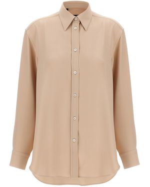 Brioni Cady Silk Shirt - Natural