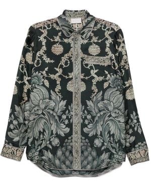 Pierre Louis Mascia Printed Silk Shirt - Grey