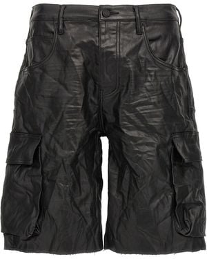 Purple High Shine Cargo Bermuda, Short - Grey