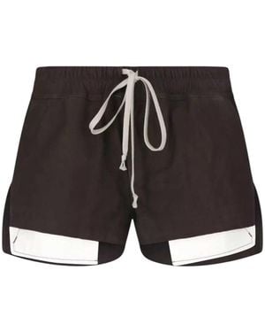 Rick Owens Short en cuir Boxer anti-brouillard - Noir