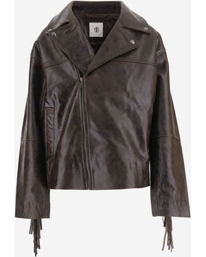 THE GARMENT Het Kledingstuk Leren Jack Met Franje - Zwart