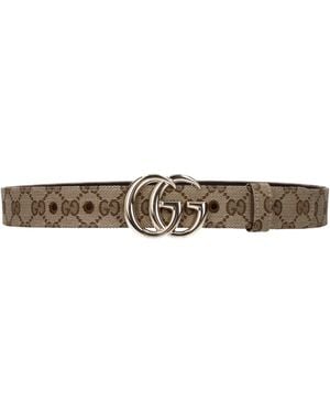 Gucci Marmont Belt Fabric - Natural