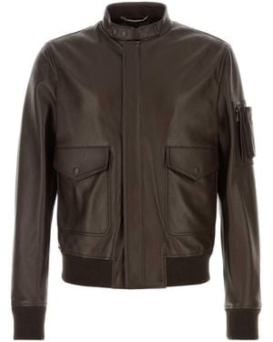 Dolce & Gabbana Brown Leather Jacket