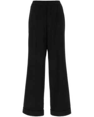 Dolce & Gabbana Stretch Wool Pyjamas Pant - Black