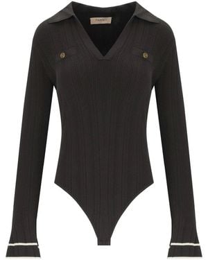 Twinset Chocolate Polo Bodysuit - Black
