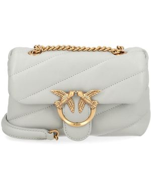 Pinko Azure Leather Shoulder Bag - Grey