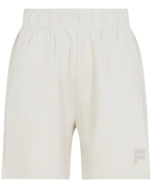 PANGAIA Bone Cotton Mid Length Shorts - White