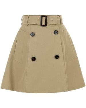 Burberry Twill Skirt - Natural