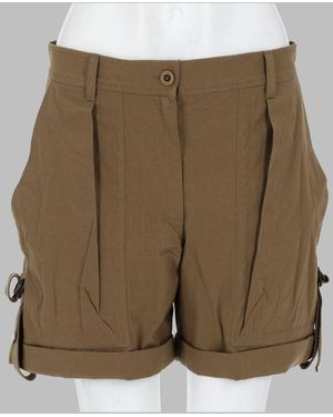 Isabel Marant Boniza Tailored Pleated Cotton Shorts - Green