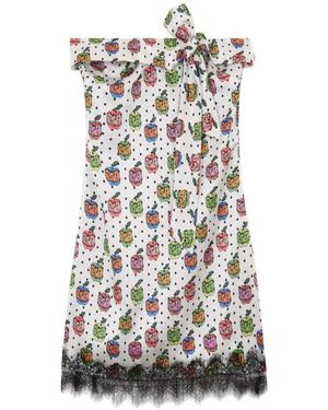 Gcds Vestido corto con estampado de - Blanco