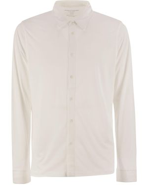 Majestic Long-Sleeved Lyocell And Cotton Shirt - White