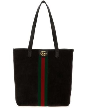 Gucci Suede Ophidia Shopping Bag - Black