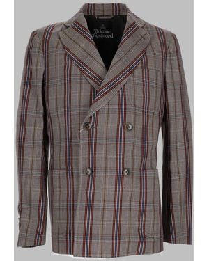 Vivienne Westwood Statement Multi-Texture Jacket - Brown