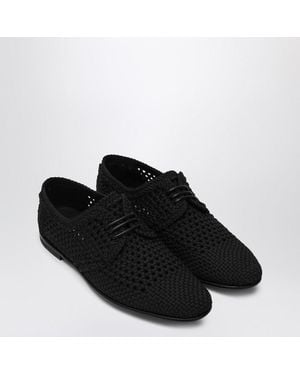 Dolce & Gabbana Crochet Lace-Up Shoes - Black