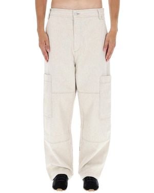 Jacquemus Relaxed Wide-Leg Jeans With Utility Pockets - Natural