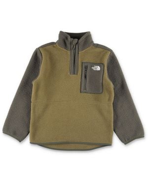 The North Face Boys Half-Zip Fleece Pullover With Chest Pocket - Green