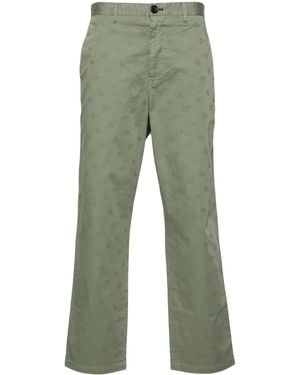 Paul Smith Monogram-Jacquard Straight Pants - Green