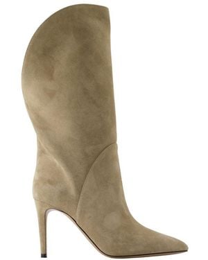 Paris Texas Botas Gaia Midcalf 85 Cuero Beige - Marrón