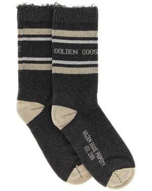 Golden Goose Golden Gänse -Logo -Socken - Schwarz