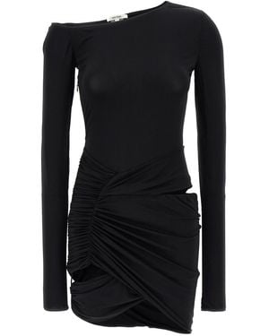 Nensi Dojaka Asymmetrical Stretch Fabric Dress - Black