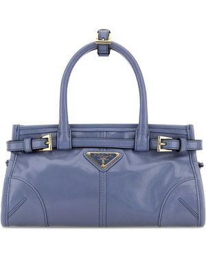 Prada Powder Blue Leather Mini Bonnie Handbag