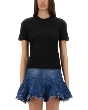 MSGM Graphic Crew Neck T-Shirt - Black