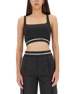 Helmut Lang Crop Top With Logo - Black