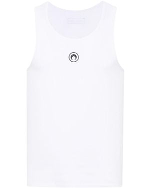 Marine Serre Moon Cotton Tank Top - White