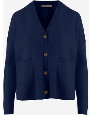 Allude Cardigan aus Wolle und Kaschmir - Blau
