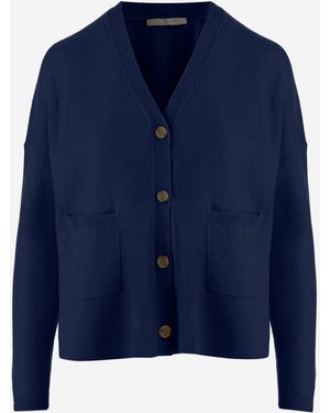 Allude Wool And Cashmere Cardigan - Blue