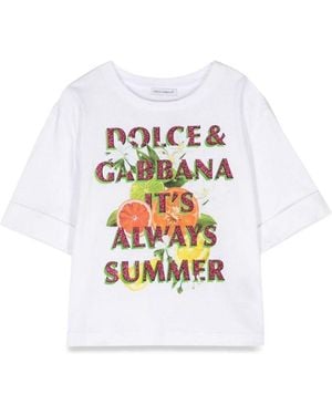 Dolce & Gabbana Short Sleeve T Shirt - White